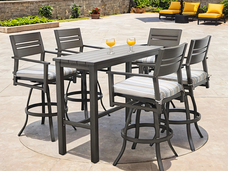 Bộ ghế xoay bằng nhôm chống tia cực tím Aspect 6 món